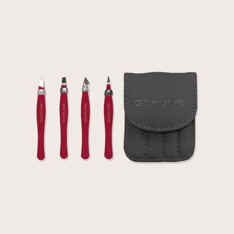 Pochette de Mini pinces à épiler en acier Silkline Unité