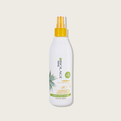 Blue agave thermal-active setting spray