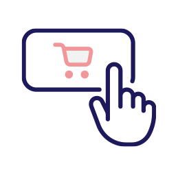 Icône mobile main interagissant