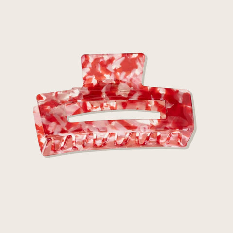 Pince à griffe rouge pour cheveux Pixie Woo, outil de coiffure avec dents métalliques pour détacher ou peigner.
