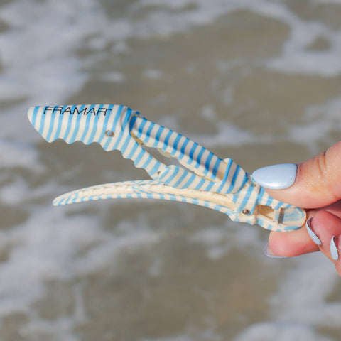 Pinces Gator Grips Framar Beach Bum pour coiffure, outil professionnel pour une fixation solide des cheveux.