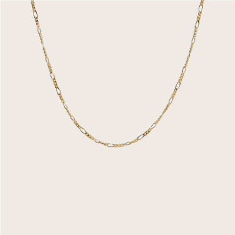 Chaîne Figaro placage or jaune14k