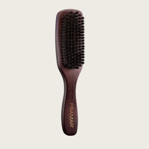Brosse en poils de sanglier Framar pour coiffure, outil de styling avec poils naturels pour démêler et lisser les cheveux.