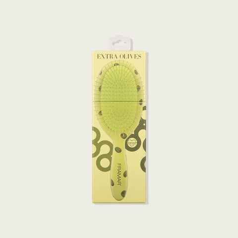 Brosse démêlante Framar FRAMAR, extra olive, outil de coiffure pour démêler facilement cheveux et réduire les nœuds.