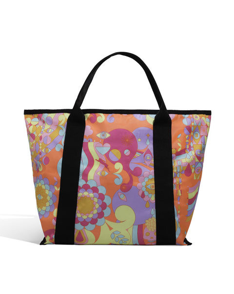 Sac signature Amika tote bag en tissu noir avec logo blanc, design élégant et pratique pour le quotidien.