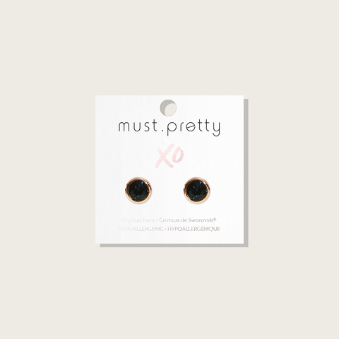 Boucles d'Oreilles Bezel Graphite XO Must.Pretty