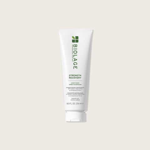 Revitalisant réparant Biolage Strength Recovery pour cheveux abîmés, nourrissants et renforçants.