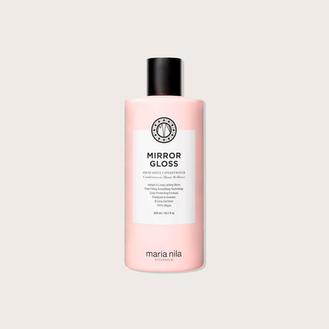 Revitalisant pour cheveux Maria Nila Mirror Gloss, soin haute brillance pour cheveux brillants et nourris.