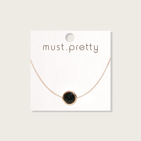 Rosegold Bezel Necklace – Graphite
