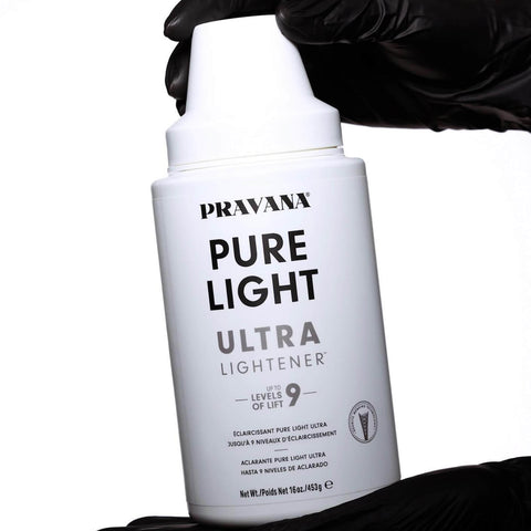 Décolorant professionnel Pure Light Ultra de Pravana en pot de 453 g, destiné à la décoloration capillaire.