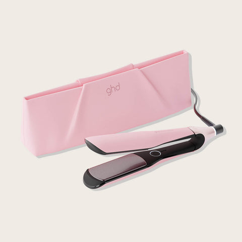 Lisseur GHD Max Rose Édition Limitée, outil de coiffure avec plaques en céramique et finition rose, visible en image.