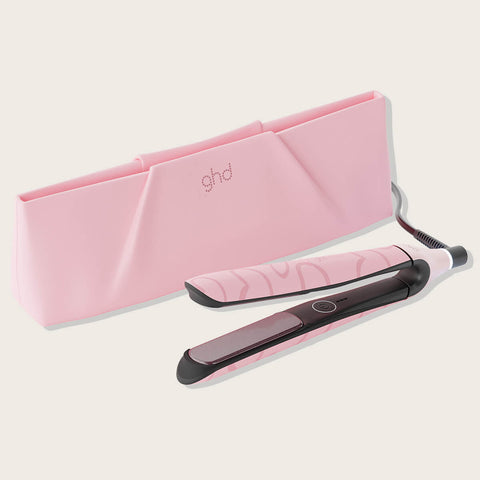 Lisseur GHD Chronos Rose, outil de coiffure en édition limitée, avec plaques en céramique et design élégant rose pâle.