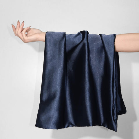 Midnight Blue Satin Pillowcase Queen