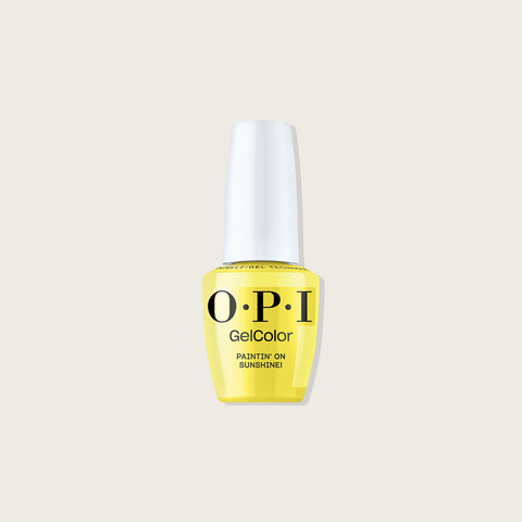 Verre à ongles OPI GELCOLOR Paintin on Sunshine, finition brillante, pour manucure durable en gel.