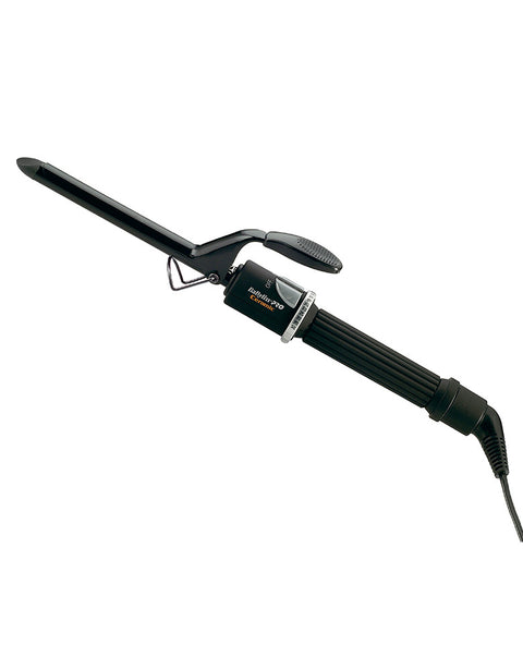 Outil fer à friser BabylissPro en céramique avec ressort de 13 mm, poignée ergonomique pour boucleurs de cheveux.