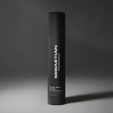 Lac de coiffure Sebastian Fixatif Shaper Zero Gravity en flacon de 300 ml, fixation légère pour cheveux.