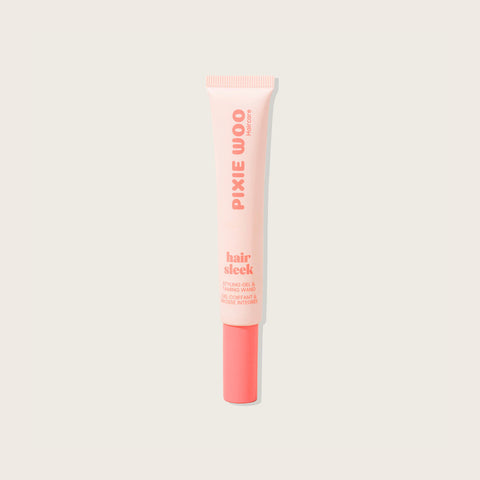 Gel coiffant Pixie Woo avec brosse intégrée Coco Cherry, flacon de 20 ml pour styliser les cheveux.