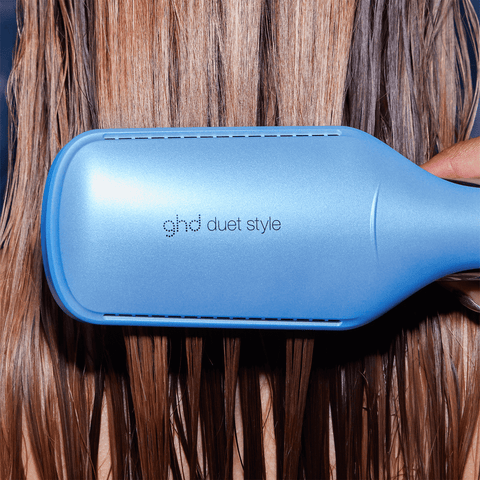 Duet Style brosse chauffante Bleu + Étui 