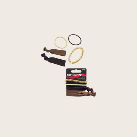 Brown and gold 5-piece hair ties #BESHAEL2UCC#BESHAEL2UCC