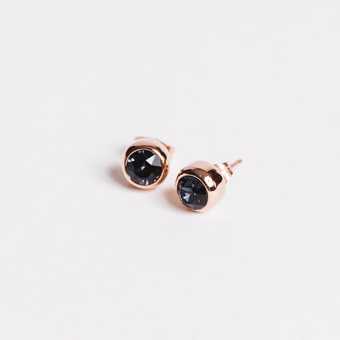 Graphite Bezel Earrings Collection XO