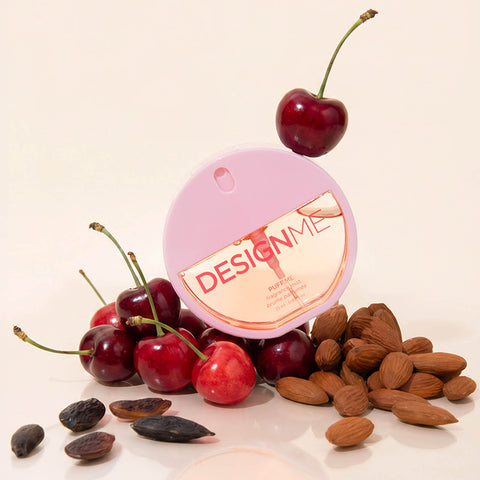 Brume pour cheveux et corps DESIGN.ME PUFF.ME, flacon de 25 ml avec spray, style moderne et design élégant.