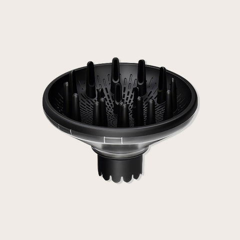 Diffuseur Speed Ultra Fast de GHD, outil de coiffure en plastique avec plusieurs embouts pour volume et finition.