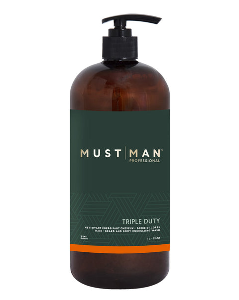 MUST MAN - Shampooing cheveux barbe corps Triple Duty Litre