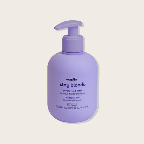 Masque capillaire fluide neutralisant Stay Blonde de Professional By Fama, bouteille de 300 ml pour cheveux blonds.