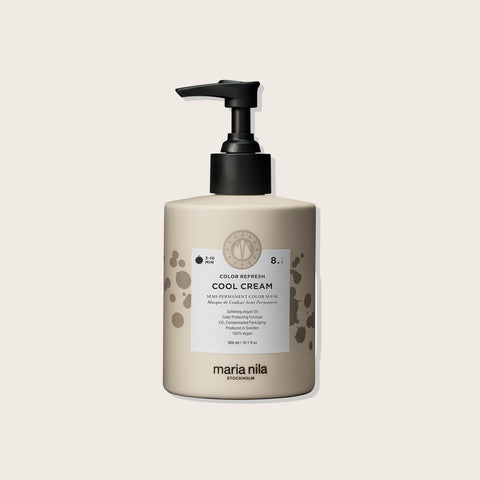 Masque capillaire Maria Nila Color Refresh Cool Cream 8.1 pour cheveux colorés, texture crémeuse et revitalisante.