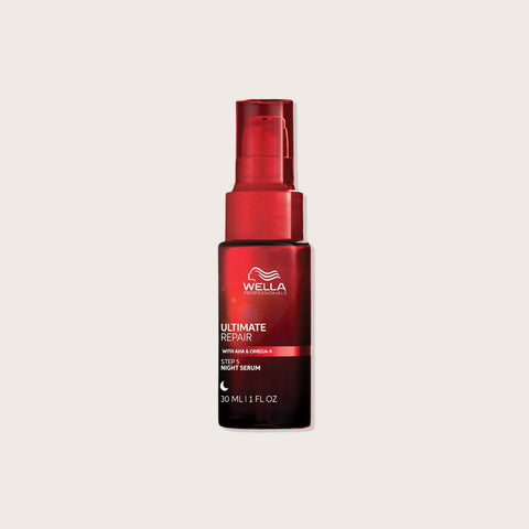 Sérum capillaire de nuit Wella Professionals Ultimate Repair, 30 ml, pour reparer et renforcer les cheveux endommagés.