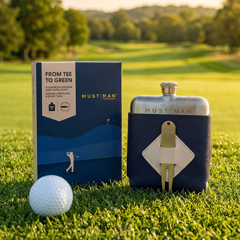 Must Man - Golffer's Hip Flask and  Divot Tool Set
