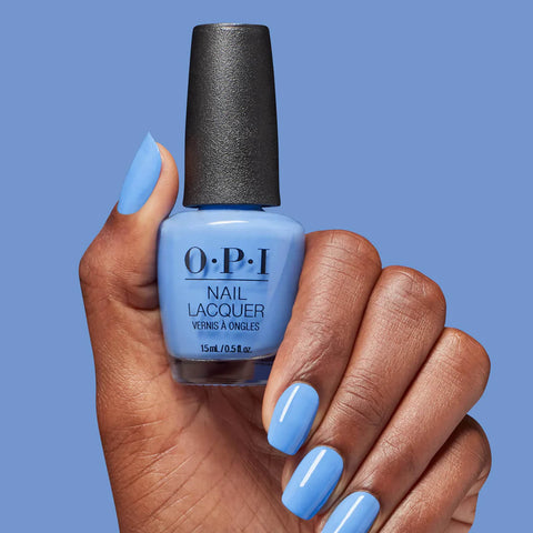 Vernis à ongles OPI Blue Them All Away NLS058, teinte bleue élégante, application lisse et brillante, produit de beauté pour ongles