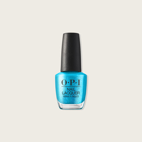 Vernis à ongles OPI Sky Blue's the Limit, couleur bleu ciel, finition brillante, flacon de vernis à ongles dans une image claire