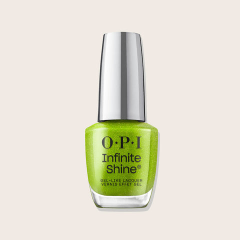 Verre à ongles OPI Infinite Limelight ISL149 avec vernis à ongles brillant vert lime, élégant et lumineux.