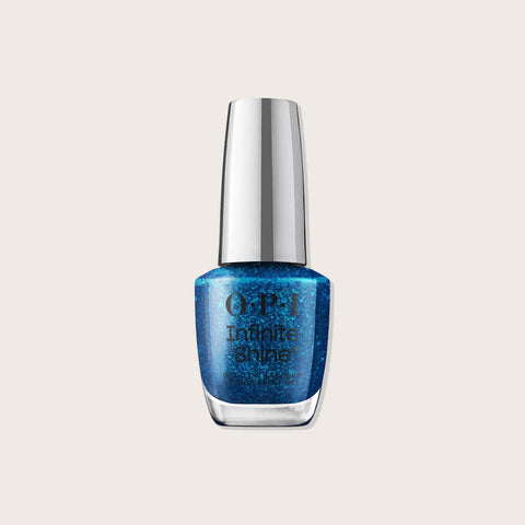 Verre à ongles OPI Infinite Dust The Competitions avec finition pailletée or rose, pour beauté des ongles.