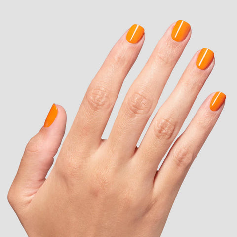 Verre à ongles OPI Infinite Vogue Into the Sunset, teinte orange corail avec fini brillant, beauté des ongles élégante.