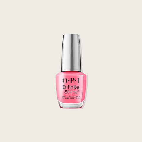 Verre à ongles OPI Infinite Shine Lei Out in the Sun, couleur jaune vif, finition brillante, illustration du produit en gros plan