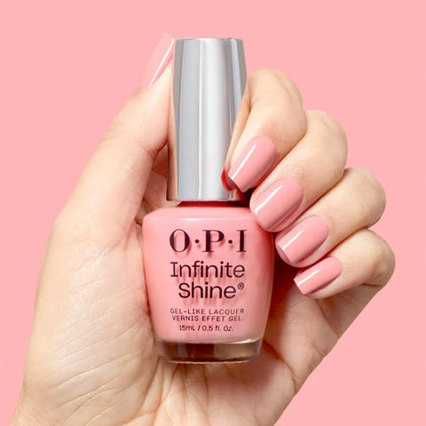 Verre à ongles OPI Infinite Shine Still Going Strong, vernis à ongles rose nude, finition brillante, emballage élégant.