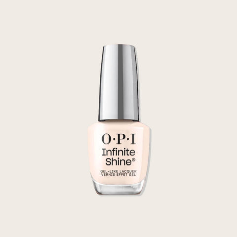 Vernis à ongles OPI Infinite Shine I’m the Bossa Nova Now, couleur rose nacré, application lisse et brillante.