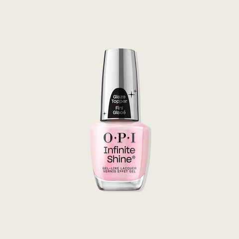 Verre à ongles OPI Infinite Shine Donut Disturb, couleur beige nacré, finition brillante, pour manucure élégante.