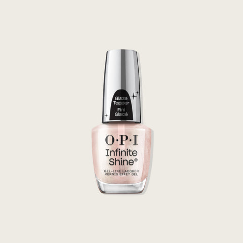 Verre à ongles OPI Infinite Shine Glass Me Anything avec finition brillante, présenté dans un flacon élégant.