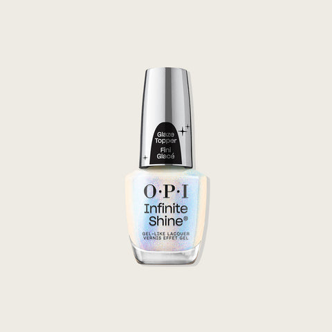 Verre à ongles OPI Infinite Shine Holo and Behold, fini brillant et holographique, pour une manucure élégante et brillante.