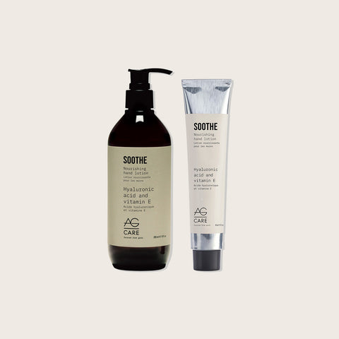 Offre AG Care : lotion Soothe 89 ml et 355 ml, soins apaisants pour la peau, en promotion.