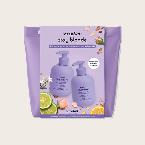 Ensemble des fêtes Stay Blonde Wondher de Professional By Fama, offre, image montrant le produit dans une présentation festive.