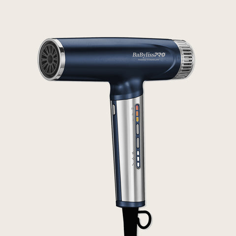Séchoir léger BabylissPro Nano Collection Twilight, outil de coiffure noir avec design moderne et diffuseur intégré.