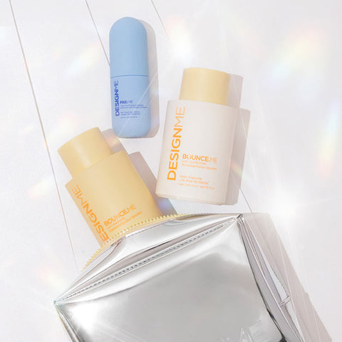 Coffret de fêtes DESIGN.ME BOUNCE.ME pour cheveux, set de produits capillaires avec flacons et emballage festif