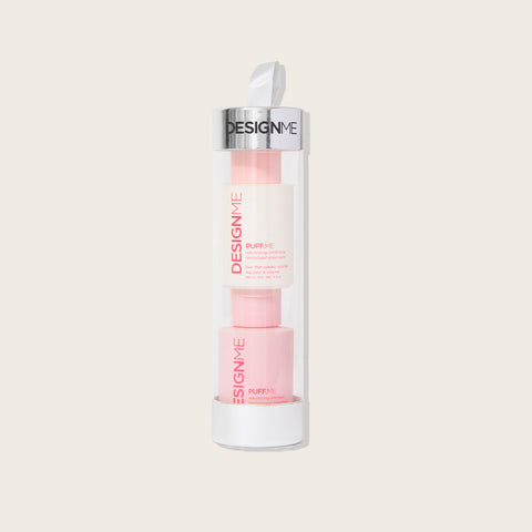 Shampooing et revitalisant pour cheveux DESIGN.ME PUFF.ME, flacon de 50 ml, texture crémeuse, idéal pour volumiser les cheveux.