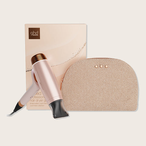 Coffret GHD Speed pour les fêtes avec fer à lisser professionnel et accessoires, présenté dans un emballage élégant.
