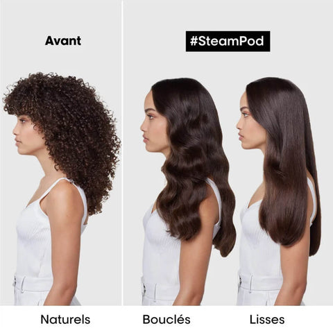 Offre spéciale L'Oréal Professionnel SteamPod 4 pour des cheveux lisses et brillants, image montrant le fer à lisser électrique.