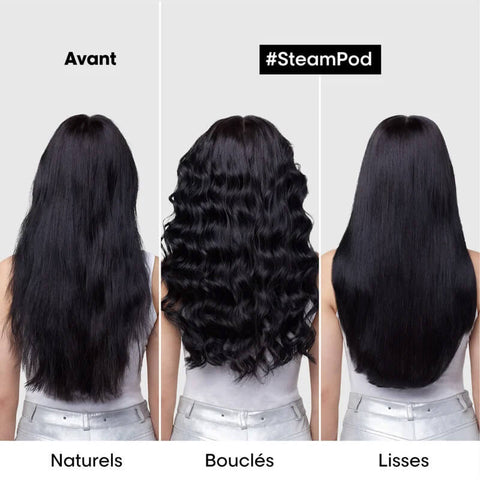 Offre L'Oréal Professionnel SteamPod 4 avec promotion spéciale, image du fer à lisser vapeur en détail.